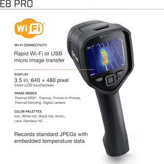 FLIR E8 Pro Commercial Thermal Imaging Camera High Resolution Infrared With Wifi And FLIR Ignite Cloud