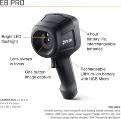 FLIR E8 Pro Commercial Thermal Imaging Camera High Resolution Infrared With Wifi And FLIR Ignite Cloud