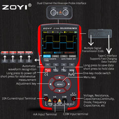 ZT-703S Dual-channel Oscilloscope Digital Multimeter 3in1