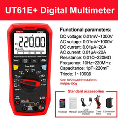 UNI T Professional Digital Multimeters UT61B+ UT61E+ UT61D
