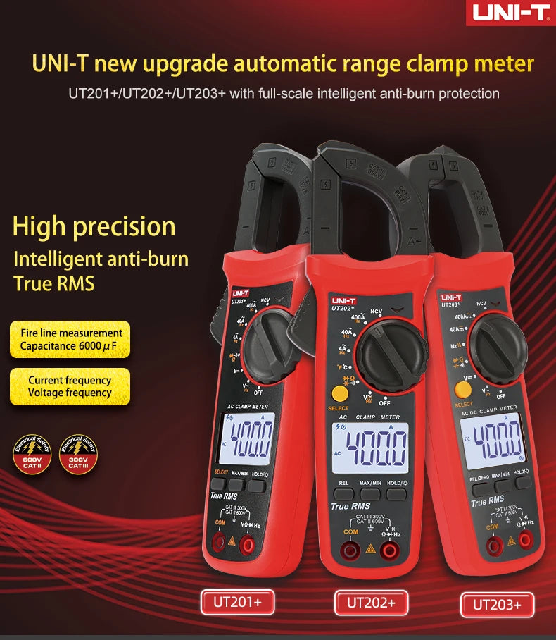 UNI-T Clamp Meter UT201 UT202 UT202A UT203 UT204 Plus Digital  Multitester