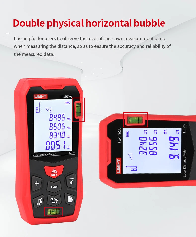 UNI-T Laser Rangefinder LM50A LM70A LM100A LM120A Laser Distance Meter Digital Range Finder Tape Measure