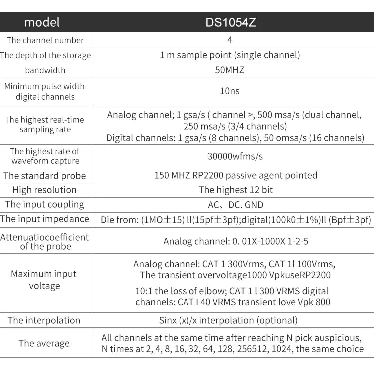 RIGOL DS1054Z 50MHz Bandwidth 4-Channel Digital Oscilloscope