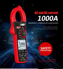 UNI-T 1000A True RMS Digital Clamp Meter 1000V AC DC Voltmeter Pliers Ammeter UT206B UT207B UT208B Inrush Current LPF ACV Test