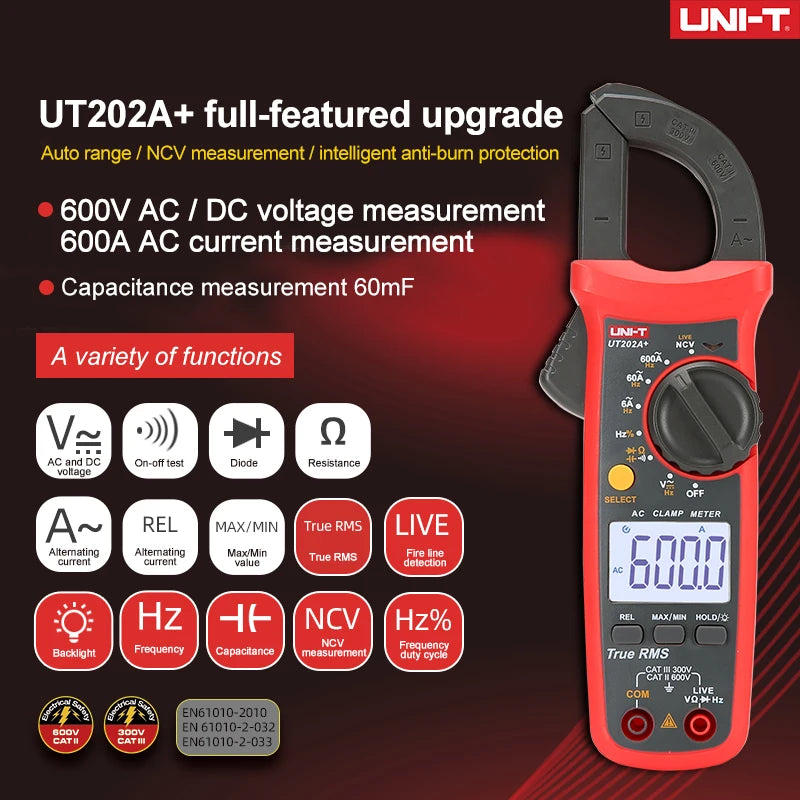 UNI-T Clamp Meter UT201 UT202 UT202A UT203 UT204 Plus Digital  Multitester