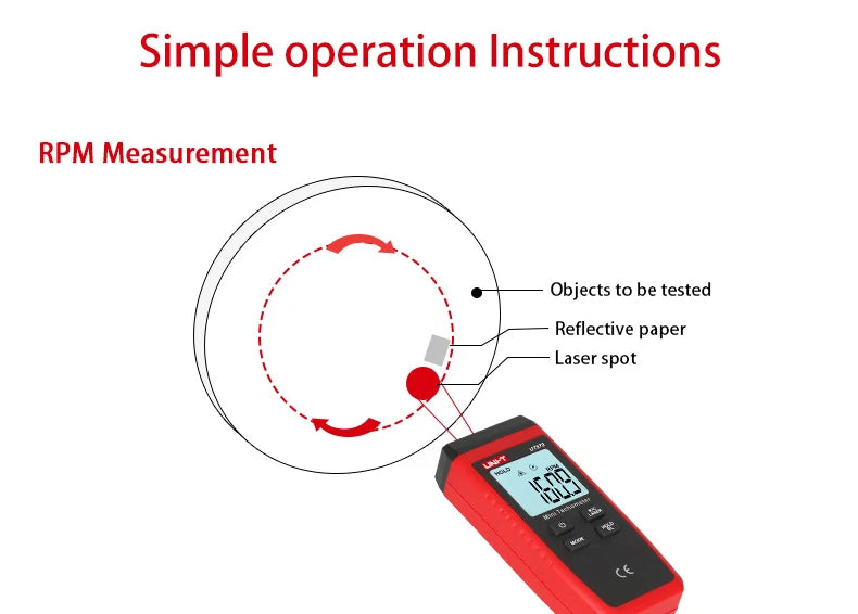 UNI-T Mini Digital Laser Tachometer UT373