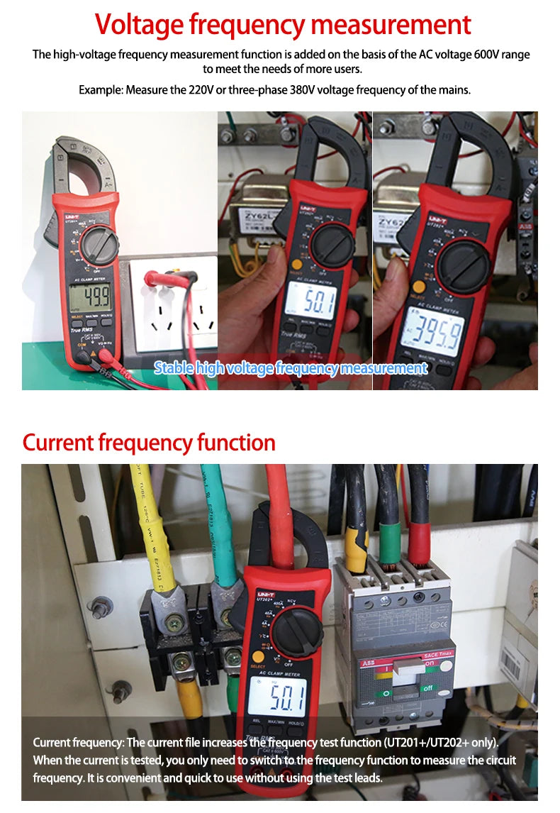 UNI-T Clamp Meter UT201 UT202 UT202A UT203 UT204 Plus Digital  Multitester