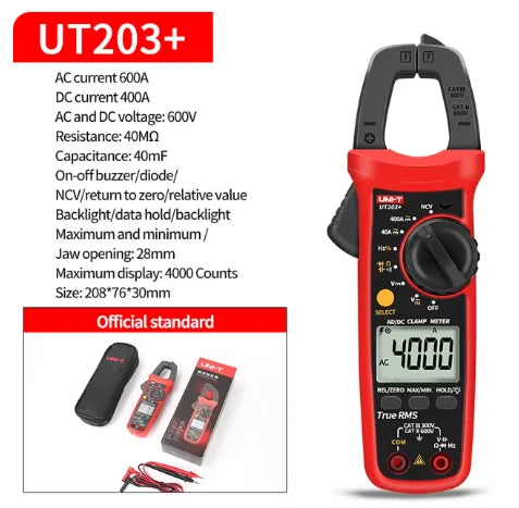 UNI-T Clamp Meter UT201 UT202 UT202A UT203 UT204 Plus Digital  Multitester
