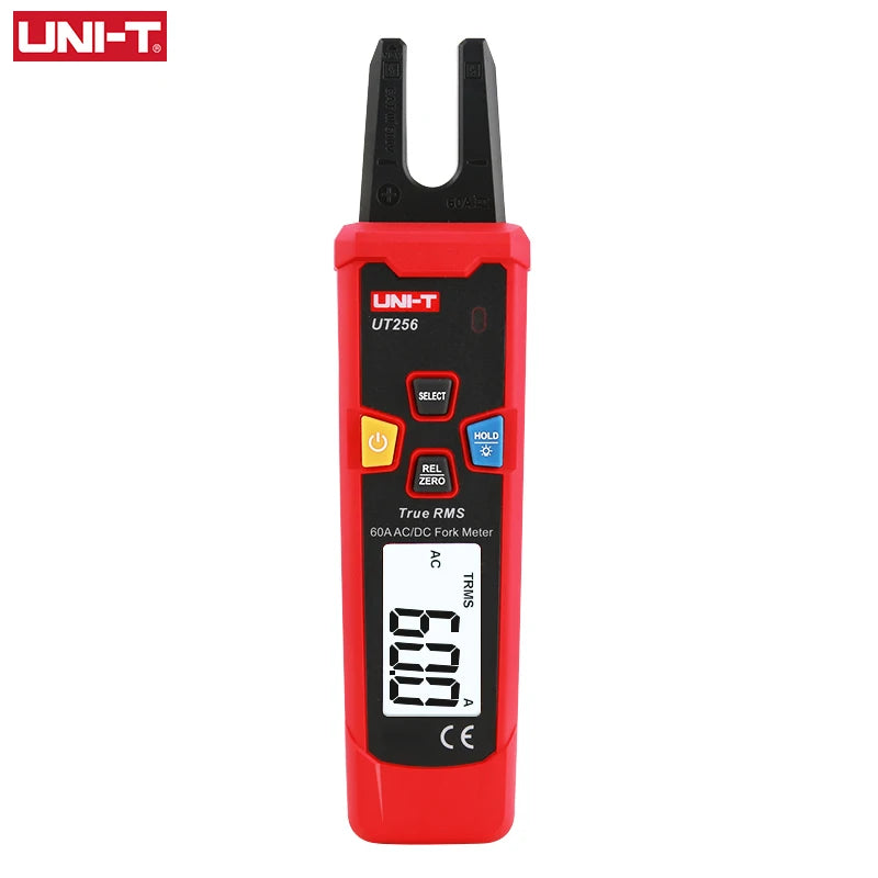 UNI-TUT256 60A AC DC Current Fork Meter UT256 True RMS Amperometric Clamp Meter Digital Ammeter NCV Test
