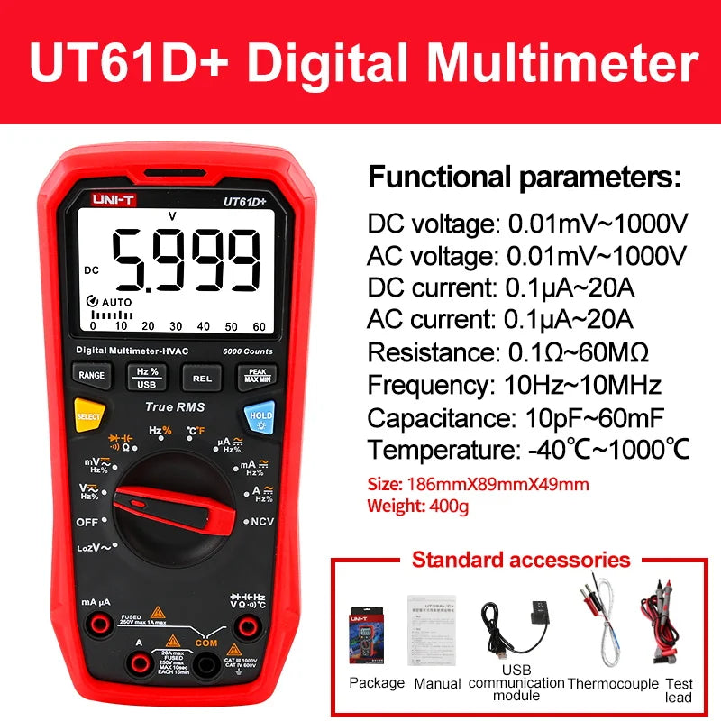 UNI T Professional Digital Multimeters UT61B+ UT61E+ UT61D