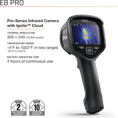 FLIR E8 Pro Commercial Thermal Imaging Camera High Resolution Infrared With Wifi And FLIR Ignite Cloud