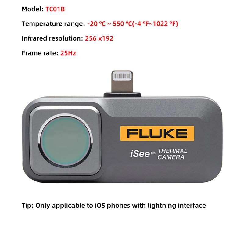 Fluke TC01B/TC01C mobile phone thermal imager iOS thermometer -20 ℃~550 ℃ temperature measuring tool IP56