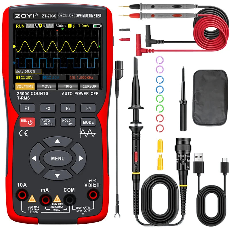 ZT-703S Dual-channel Oscilloscope Digital Multimeter 3in1