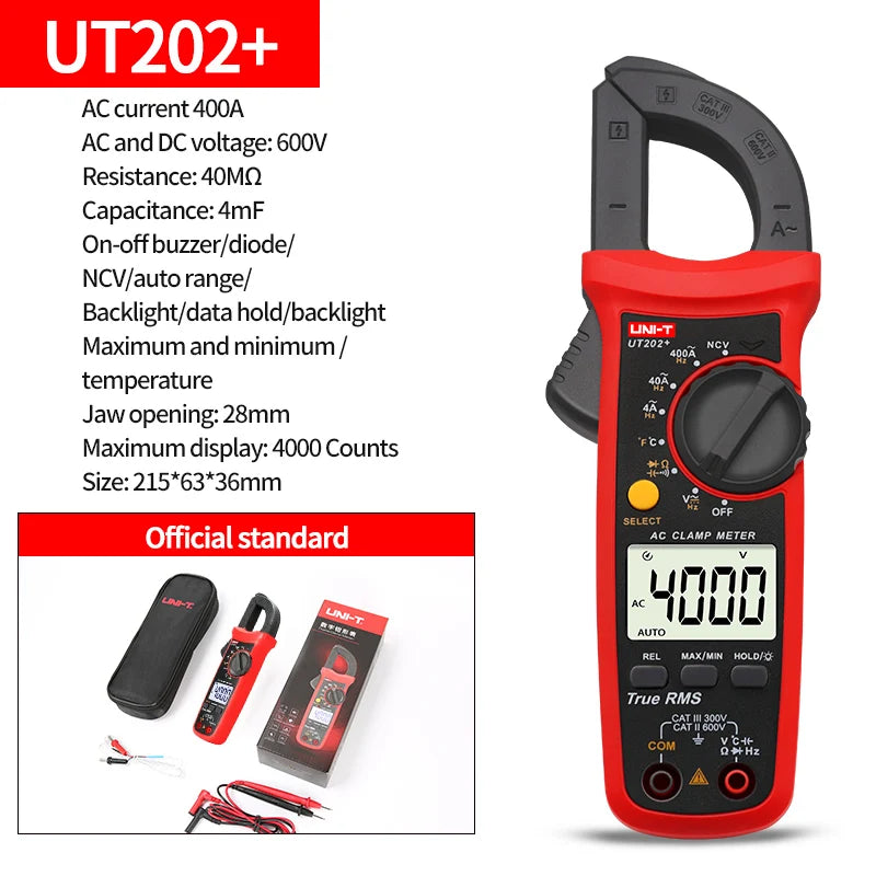 UNI-T Clamp Meter UT201 UT202 UT202A UT203 UT204 Plus Digital  Multitester