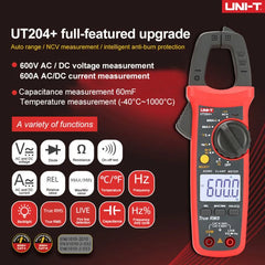 UNI-T Clamp Meter UT201 UT202 UT202A UT203 UT204 Plus Digital  Multitester