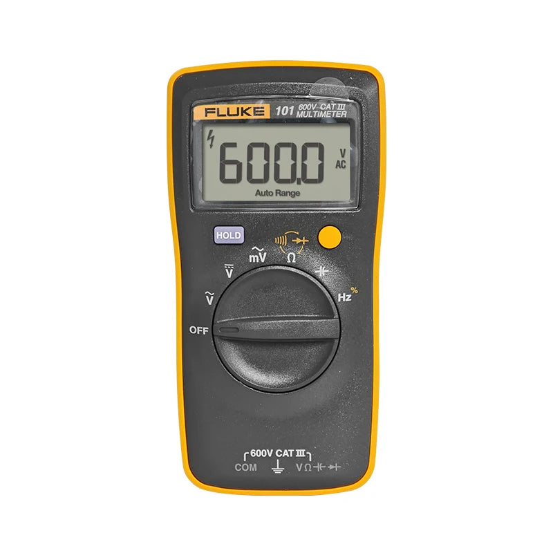 Fluke 101 KIT Digital Multimeter with Magnetic Lanyard 600V AC/DC Voltage Resistance Tester for Electrical Testing