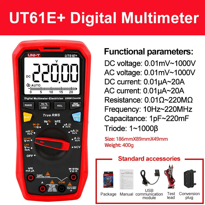 UNI T Professional Digital Multimeters UT61B+ UT61E+ UT61D