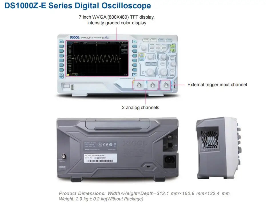 Rigol DS1202Z-E 200MHz Digital Oscilloscope