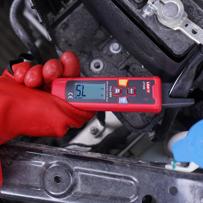 UNI-TUT256 60A AC DC Current Fork Meter UT256 True RMS Amperometric Clamp Meter Digital Ammeter NCV Test