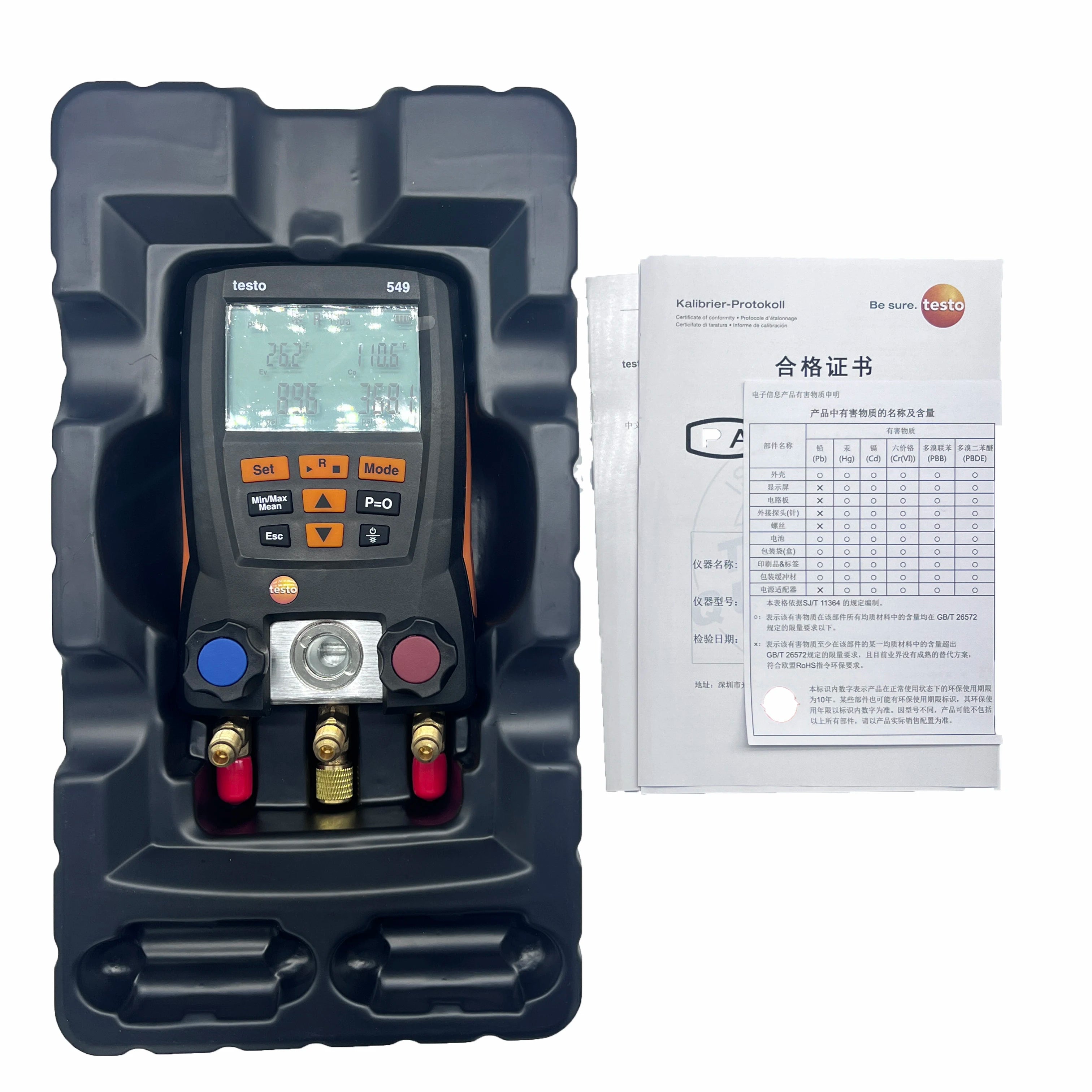 Testo 549 Digital Manifold Gauge 2 Valves System