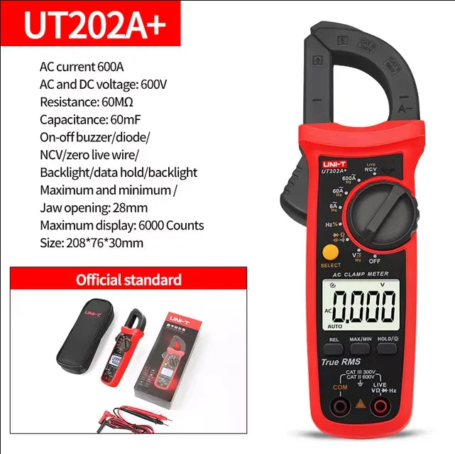 UNI-T Clamp Meter UT201 UT202 UT202A UT203 UT204 Plus Digital  Multitester