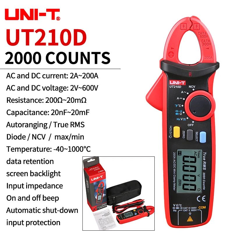 UNI-T Clamp Meter UT201 UT202 UT202A UT203 UT204 Plus Digital  Multitester
