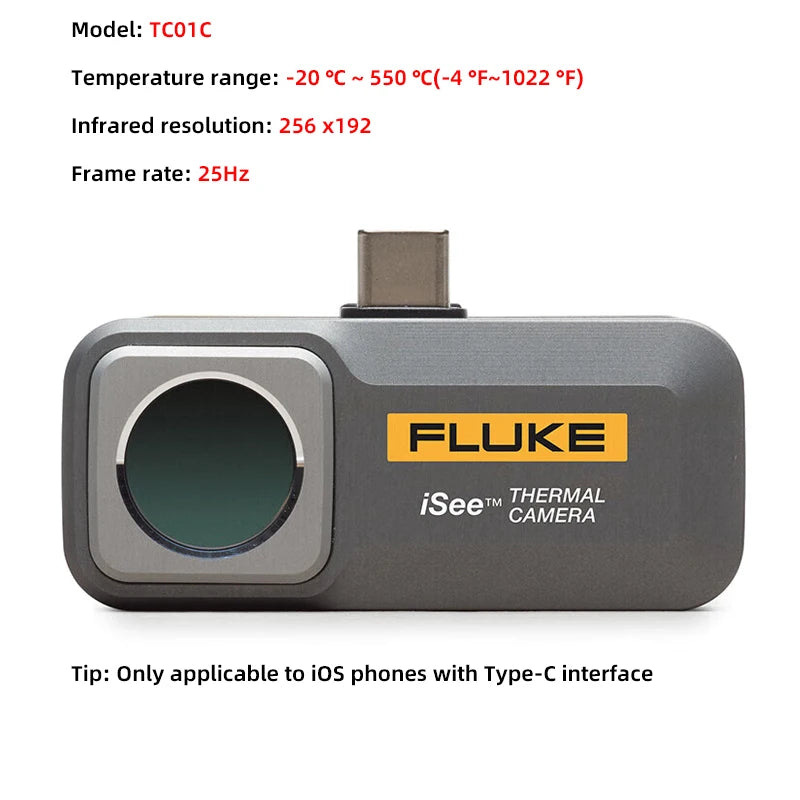 Fluke TC01B/TC01C mobile phone thermal imager iOS thermometer -20 ℃~550 ℃ temperature measuring tool IP56