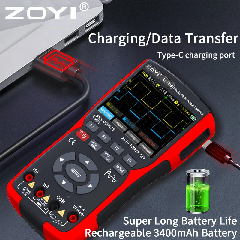 ZT-703S Dual-channel Oscilloscope Digital Multimeter 3in1