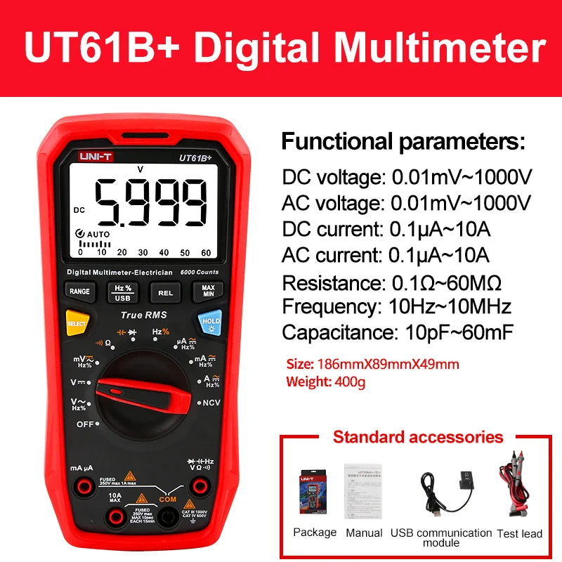 UNI T Professional Digital Multimeters UT61B+ UT61E+ UT61D
